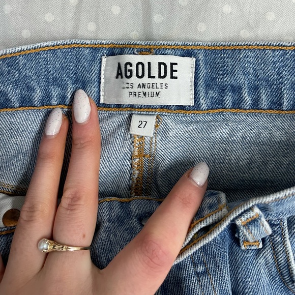 SOLD AGOLDE High Rise Denim Mini Skirt - Picture 5 of 7